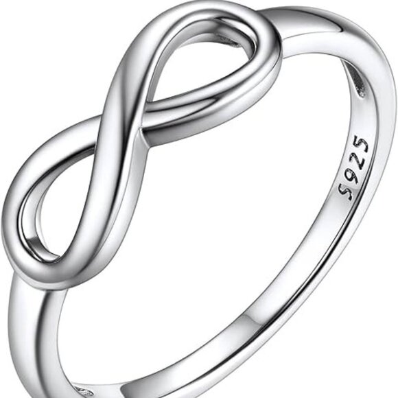S925 Sterling Silver Infinity Rings Cubic Zirconia Rings - Plain Infinity